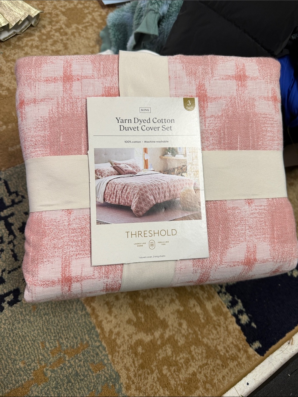 Threshold Pink Yarn-Dyed Cotton Duvet Cover Set